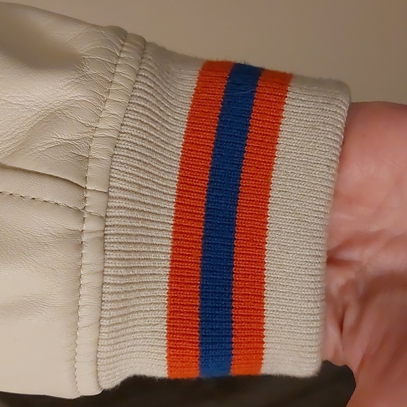 NBA Kith and Knicks White SHEEPSKIN Leather Varsity Coaches Jacket RARE - Picture 14 of 17